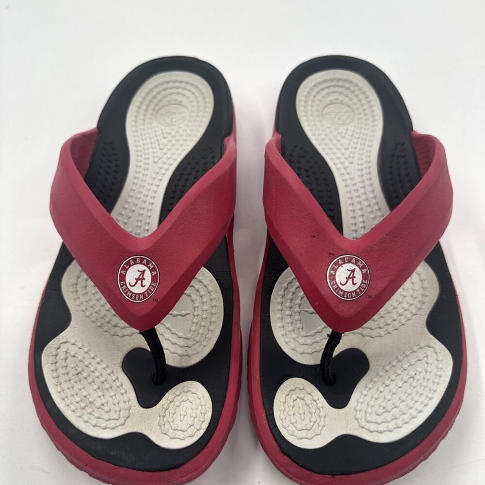 Crocs Alabama Crimson Tide Red Flip Flop Thong Sandals Womens 10 Mens 8